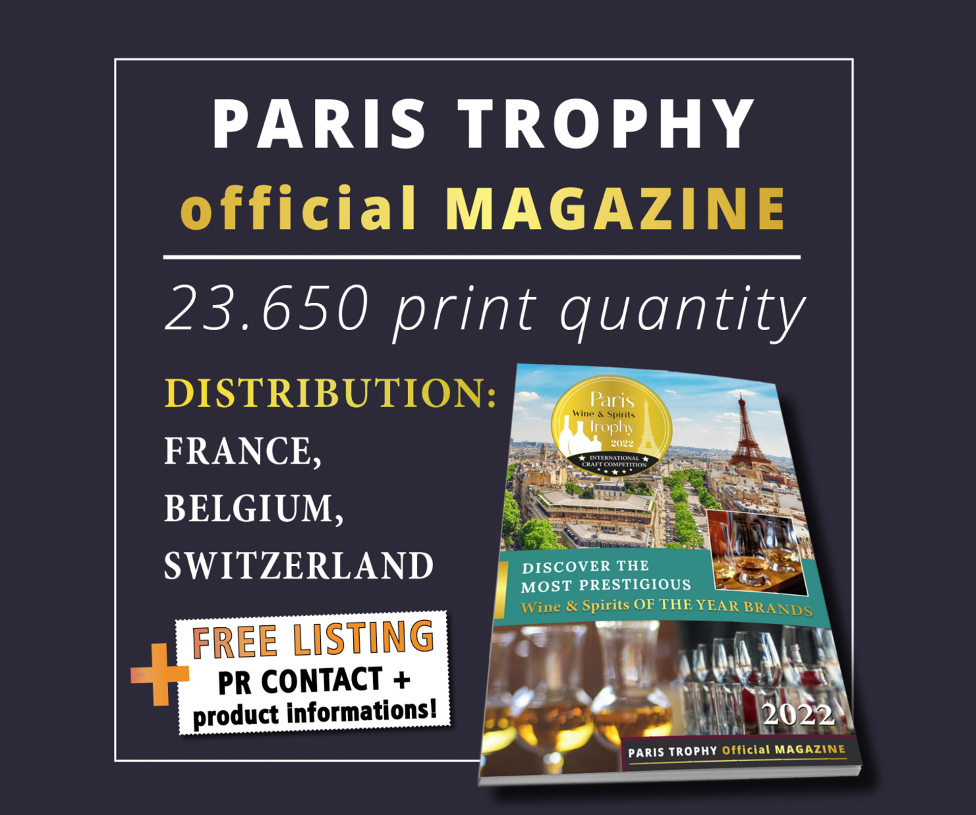 Free Listing in Official Magazine 2022!